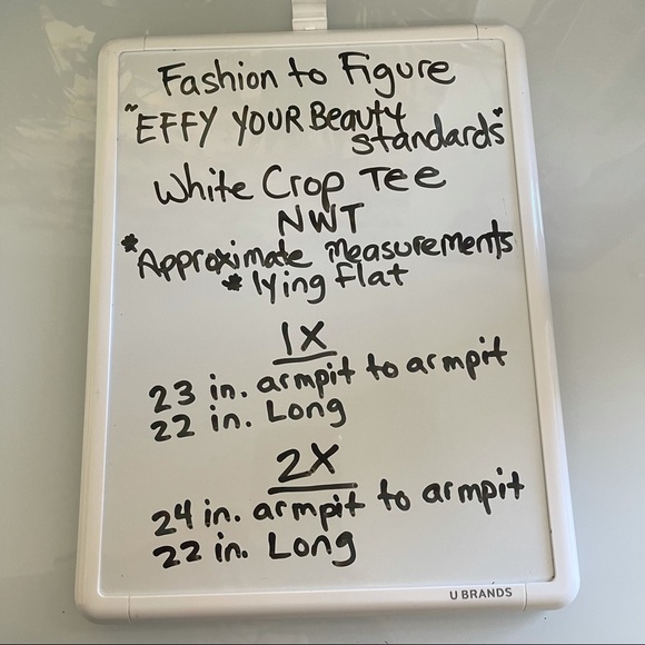 Fashion To Figure EYBS White Crop Tee NWT 1X - Picture 9 of 14